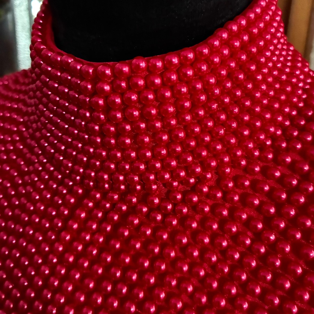 "Cache" Beaded Formal Top, Red, 10, Guc - image 3